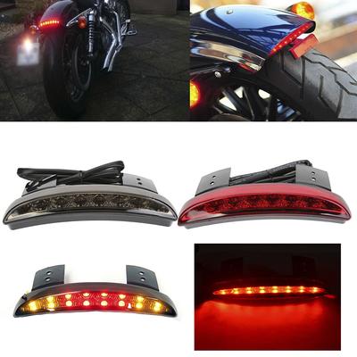 Motorrad Chopped Fender Kante Rücklicht Rauchglas LED Rot Bremslicht Rücklicht für Harley Sportster XL 883N