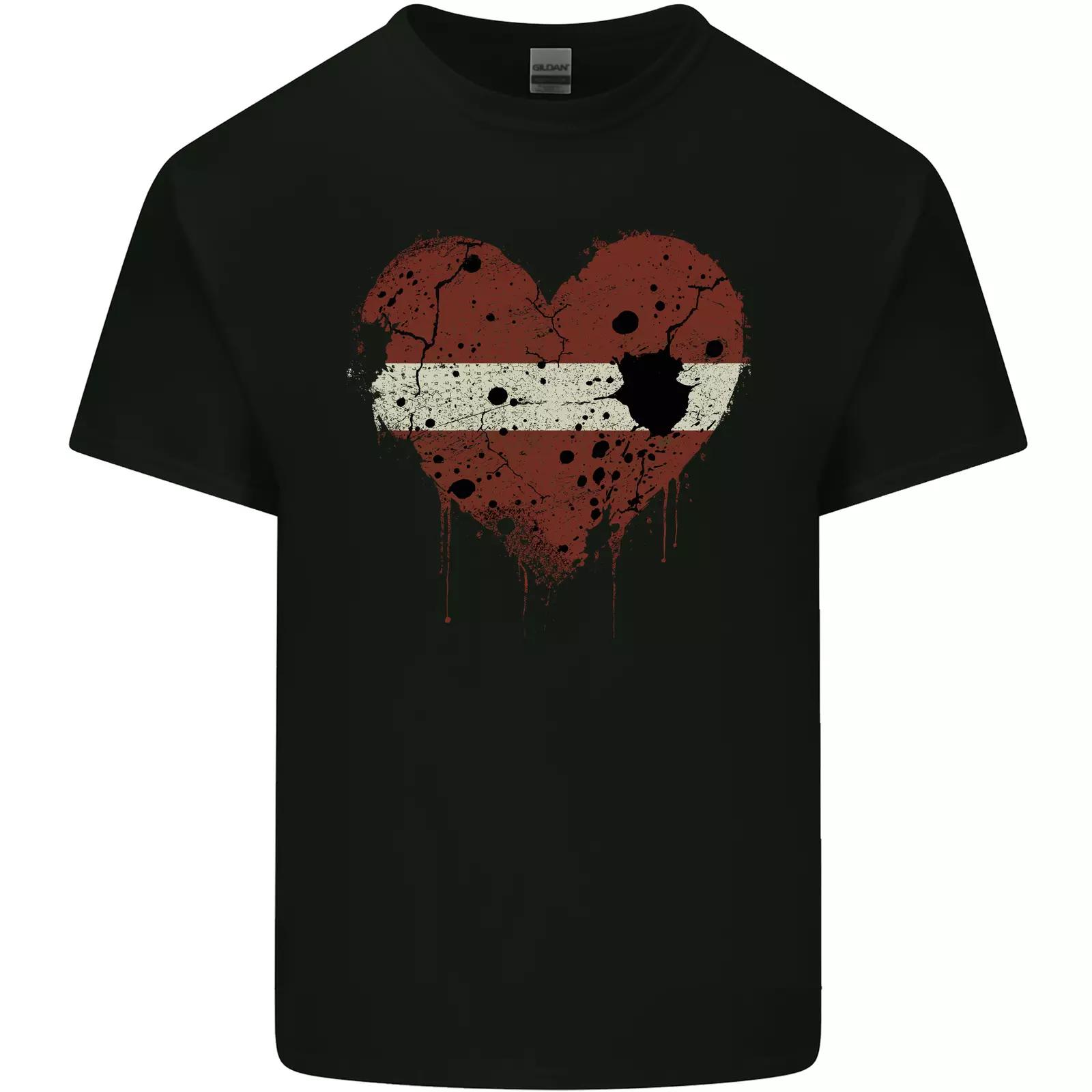 Love Latvia Flag Latvian Day Football Kids T-Shirt Childrens 3XL