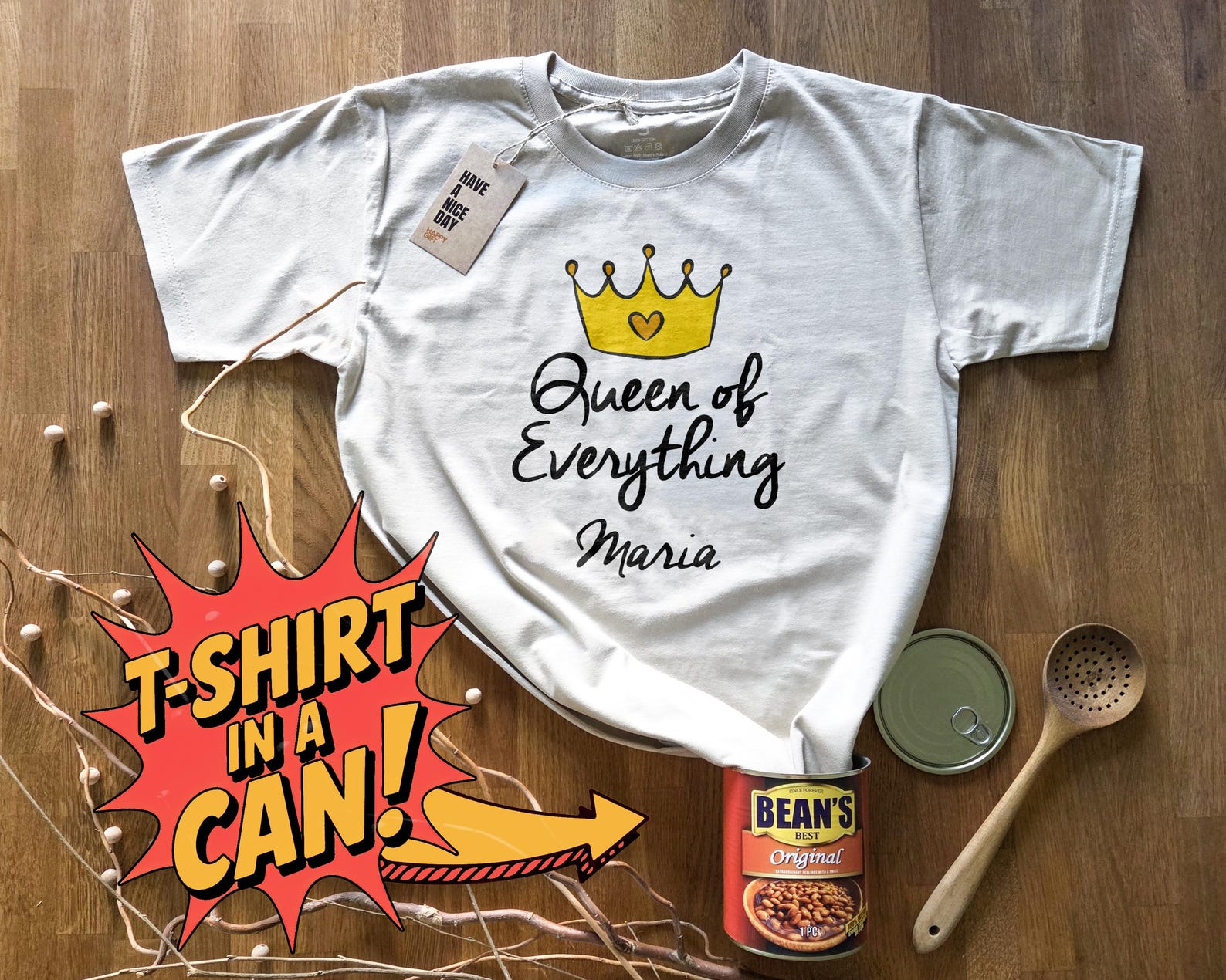 Queen of Everything | T-Shirt in a Can! | Customizable Gift, T-Shirt for Any Occasion, Birthday, Christmas & More! 2XL