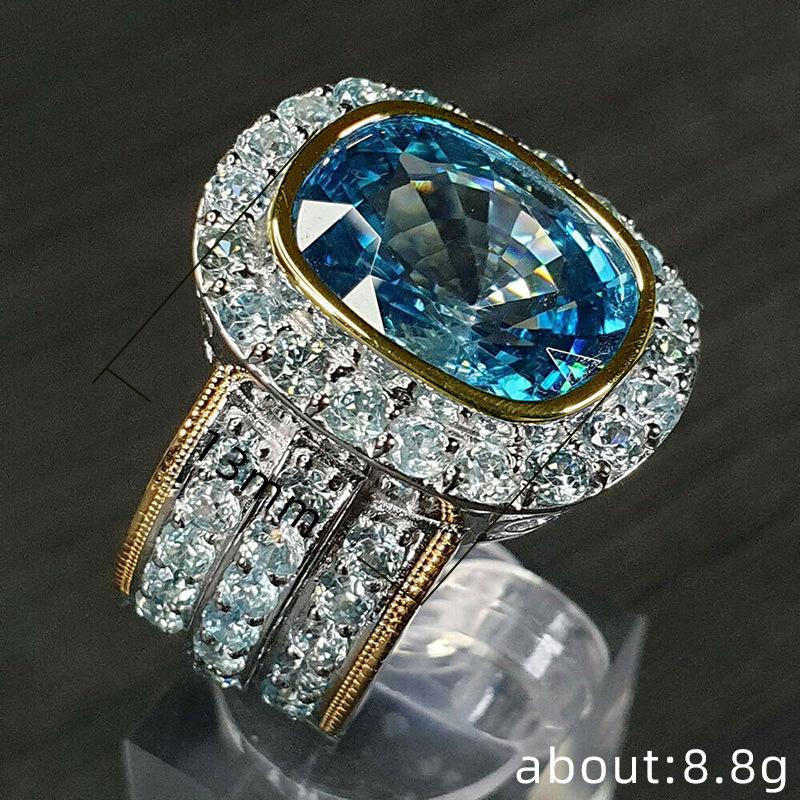 Huitan Classic Oval-shaped Women Finger Rings Gorgeous Wedding Anniversary Gift for Love Full Paved Shiny CZ Lady Luxury Jewelry