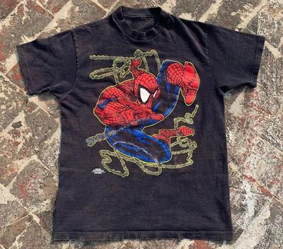 Marvel Spider-Man Silver Metallic Web 1989 Shirt Size S-5XL Reprint Unisex T-Shirt