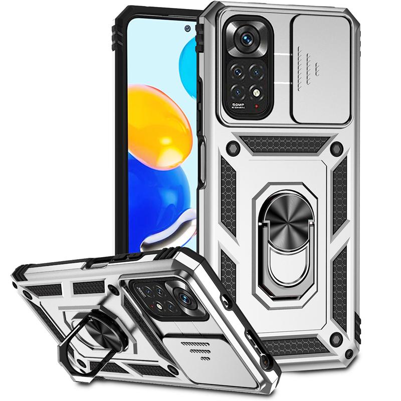 Full Cover For Xiaomi Redmi Note 11 Case For Redmi Note 11 Global Push Window Magnetic Phone Holder Case For Redmi Note 11 Case
