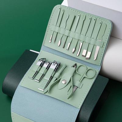 16-Piece Portable Manicure & Pedicure Set: Nail Clippers, Files, Cuticle Pusher, Pliers, Knife, Ear Pick