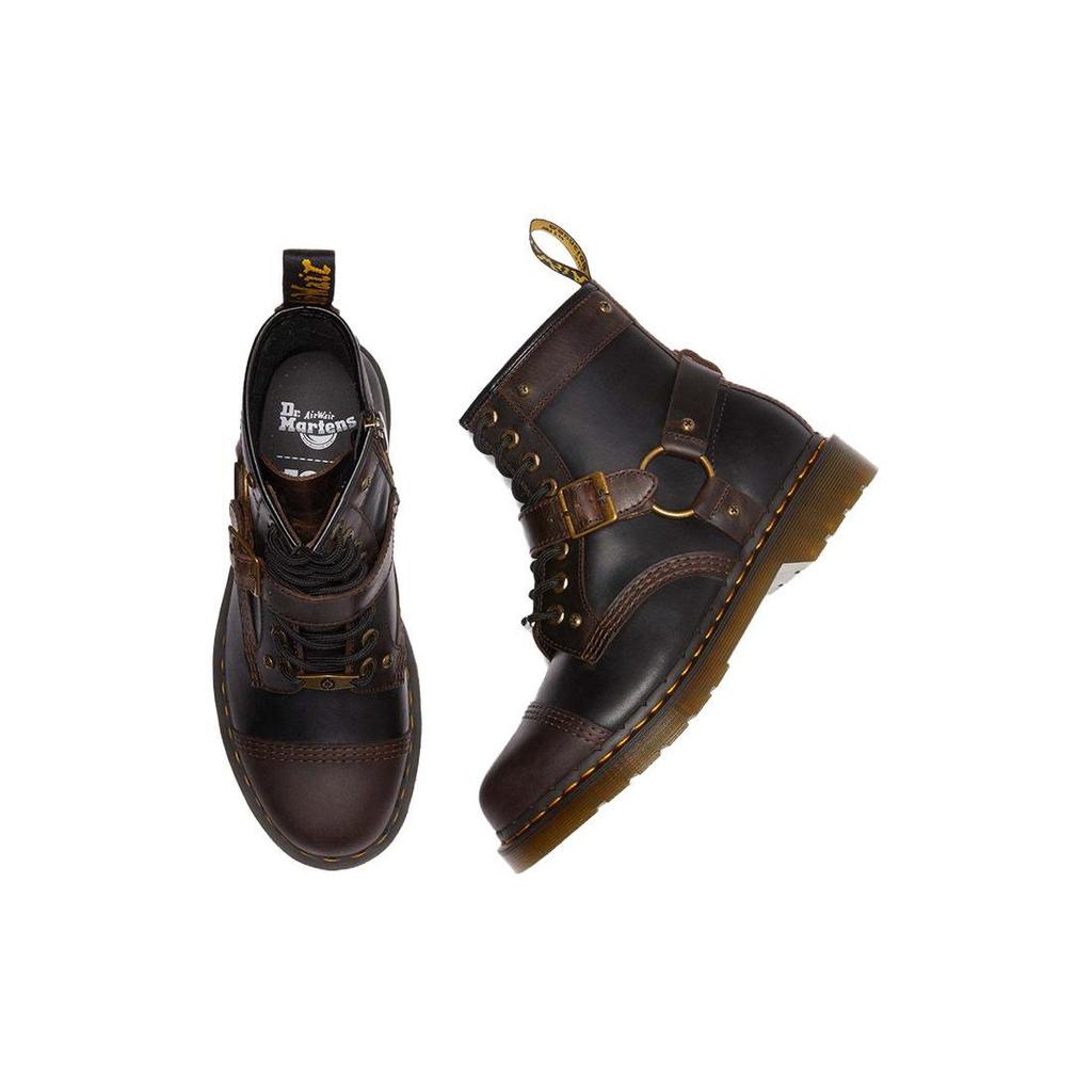 Dr. Martens Warner Bros. X  1460 Harness Leather Round Toe Lace-Up Short Boots Men Boots Brown Black 31745003