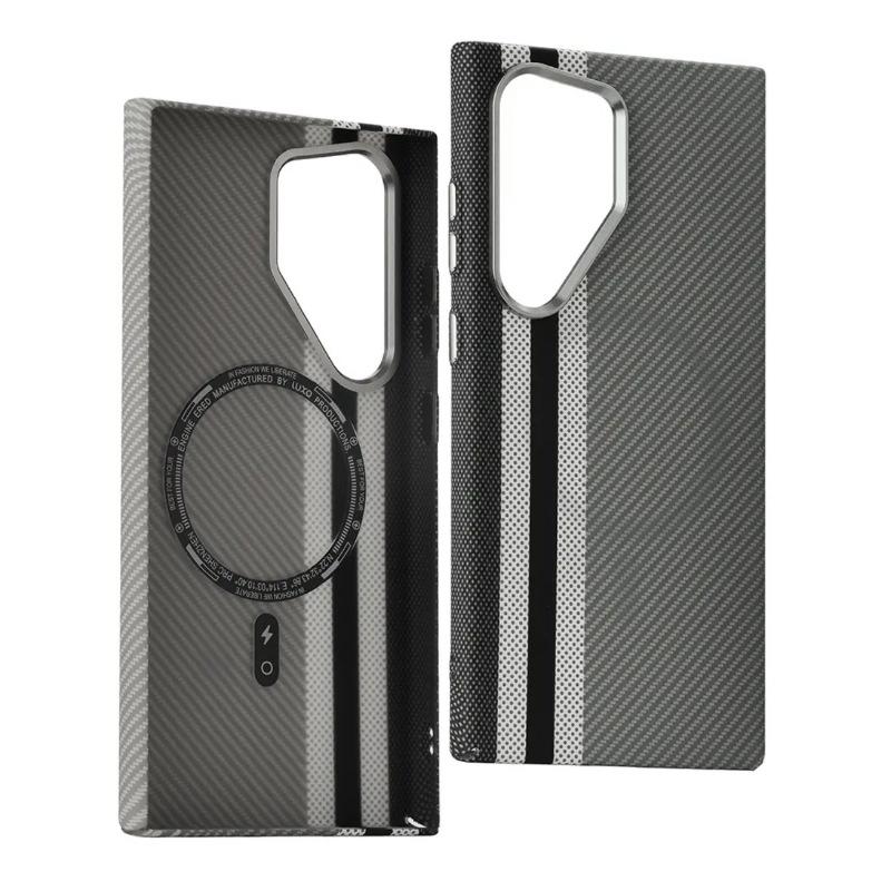 

High-End Carbon Fibre Texture Magnetic Case For Samsung Galaxy S23 S24 S25 S26 Ultra Plus Anti-Scratch Shockproof PC Phone Cover Galaxy S26