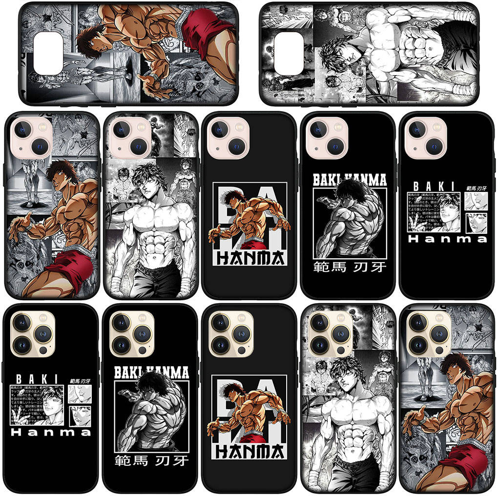 Pouzdro na telefon Samsung Galaxy S25 S24 S23 iPhone 16 15 Xiaomi Redmi Note 14 13 12 16E X 11 Pro Max OPPO Moto G54 13C 14C Huawei Anime Hanma Baki Cover