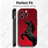 Black Horse Galloping Soft Phone Case for iPhone 16 16E 17 Air 15 Pro Max 14 Plus 13 Mini 11 12 7 Black Cover Back Shell
