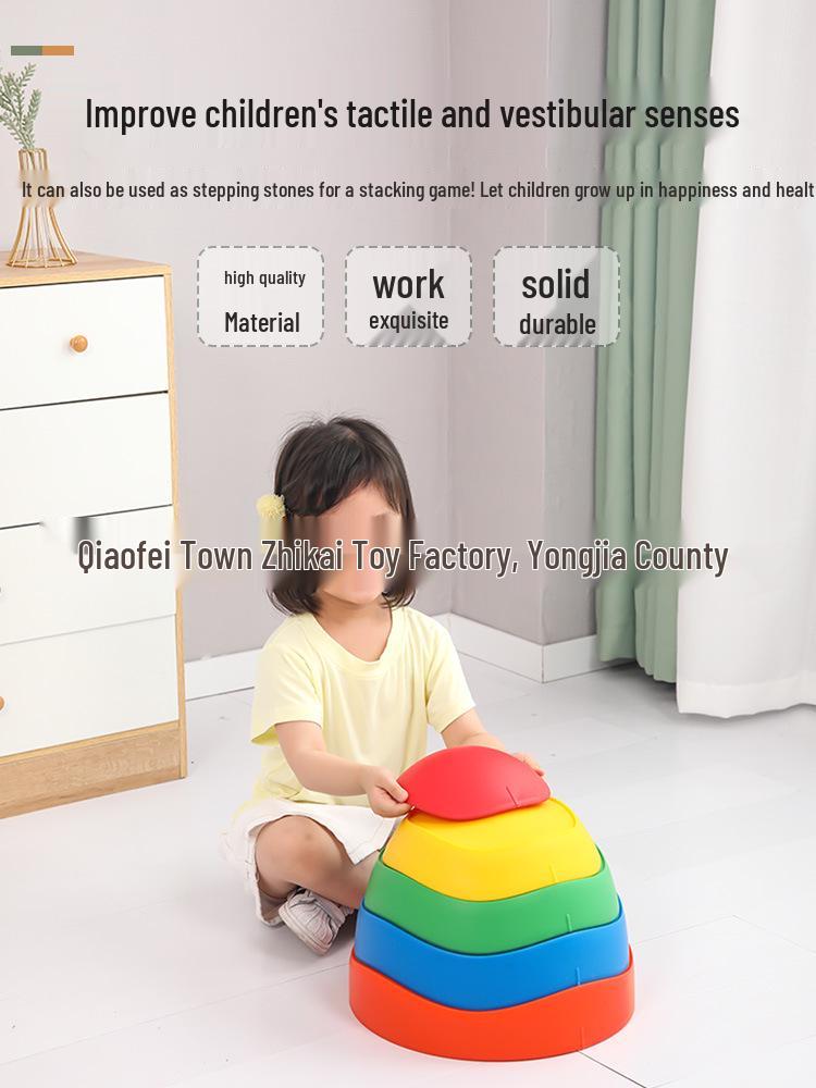 Colorful Sensory Balance Stones: Kindergarten River Crossing & Tactile Training Set