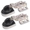 2 Pezzi Cerniera Clip per Porta in Vetro di Armadio da Cucina Acciaio Laminato a Freddo Cerniere Idrauliche per Porte in Vetro Accessori per Mobili