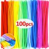 Colorful Chenille Stems Pipe Cleaners Plush Tinsel Stem Wired Sticks Twist Stick Hair Strip DIY Craft Educational Toys