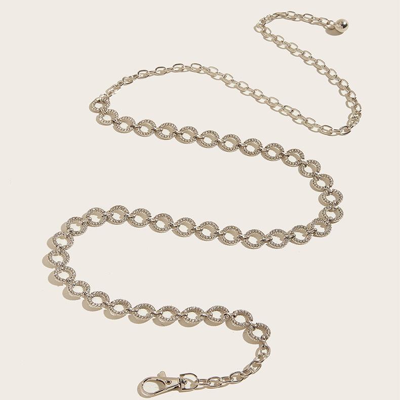 Rhinestone Waist Chain Metal Accessories Belt With Skirt Dress Waist Chain Decoration Thin Belt Tide