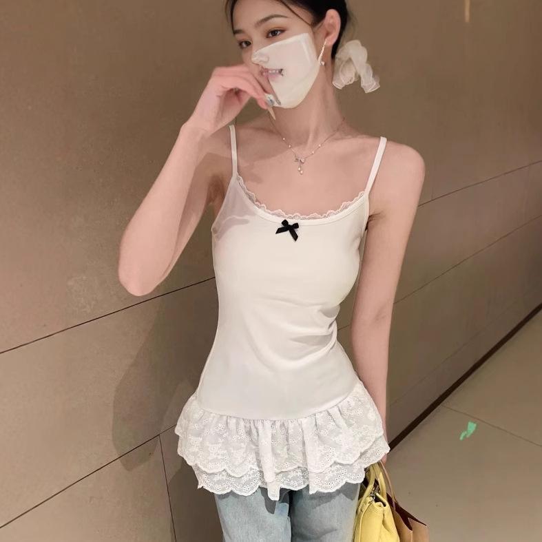 Bílé krajkové tílko pro ženy - Jarní/letní vrstva