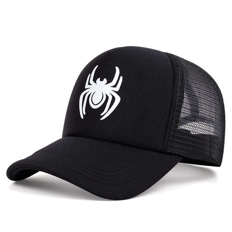 2026 New Fashionable Creative Baseball Hat Spider Printing Street HipHop Skateboarding Hat Outdoor Leisure Sunshade Hat Mesh Hat