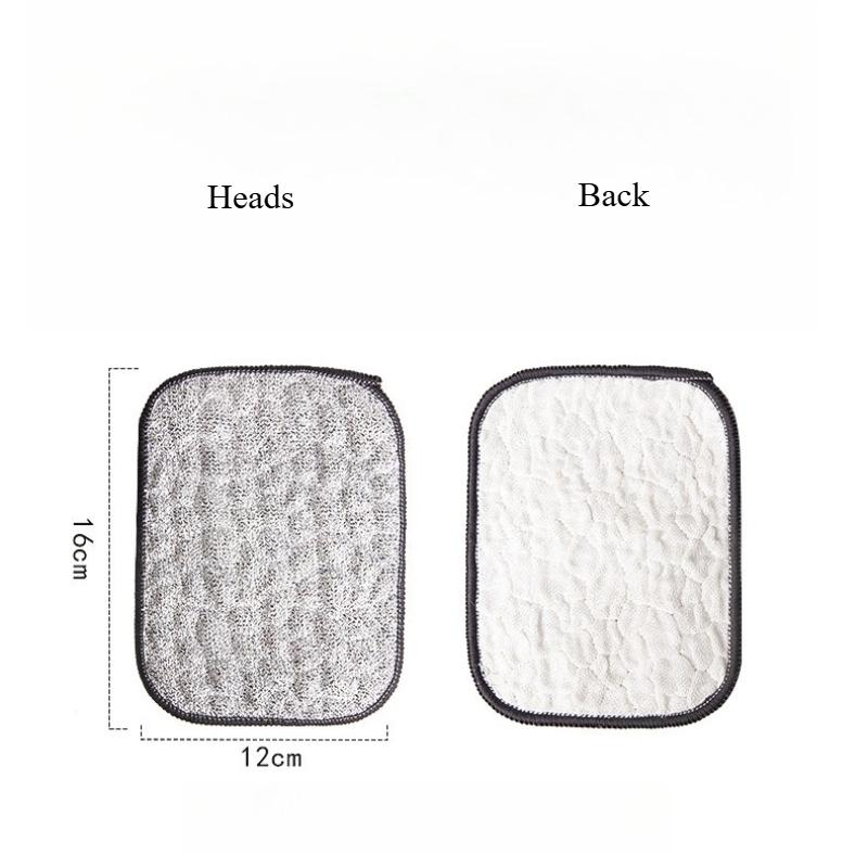 1pcs Wiping Rags Steel Wire Washing Cloth Microfiber Dishcloths Non-Stick Oil Kitchen Cleaning Cloths Double-side Reusable Washcloth