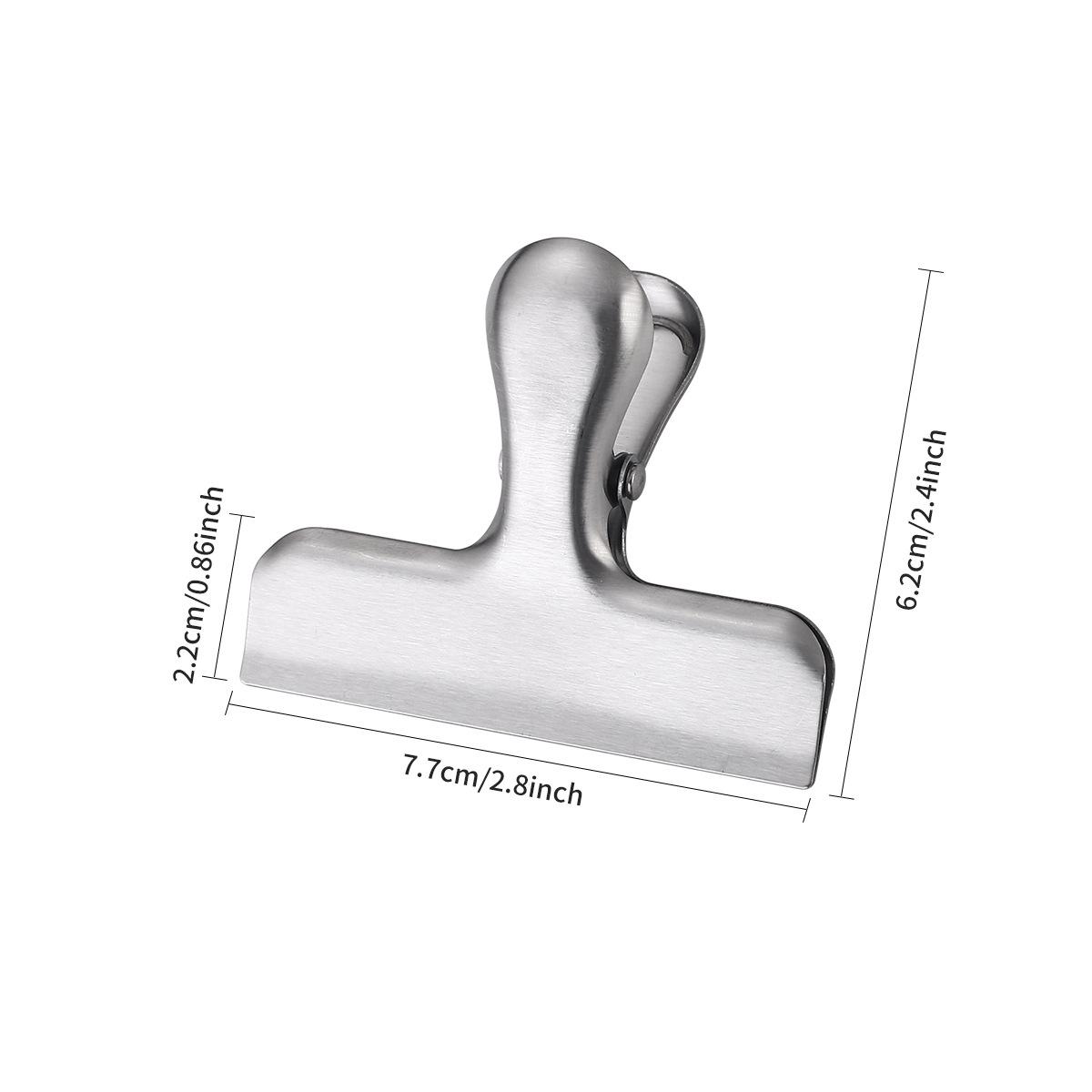 

Зажимы для пакетов из нержавеющей стали для пищевых продуктов, прочные металлические серебряные зажимы для пищевых продуктов, зажимы для офисной бумаги, герметичные зажимы для закусок M серебряный