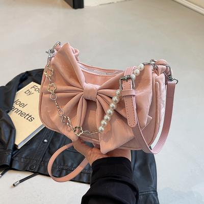 Bow Love Bag for Women  Fashionable and Trendy Chain Crossbody Bag Niche Design High-end Shoulder Bag