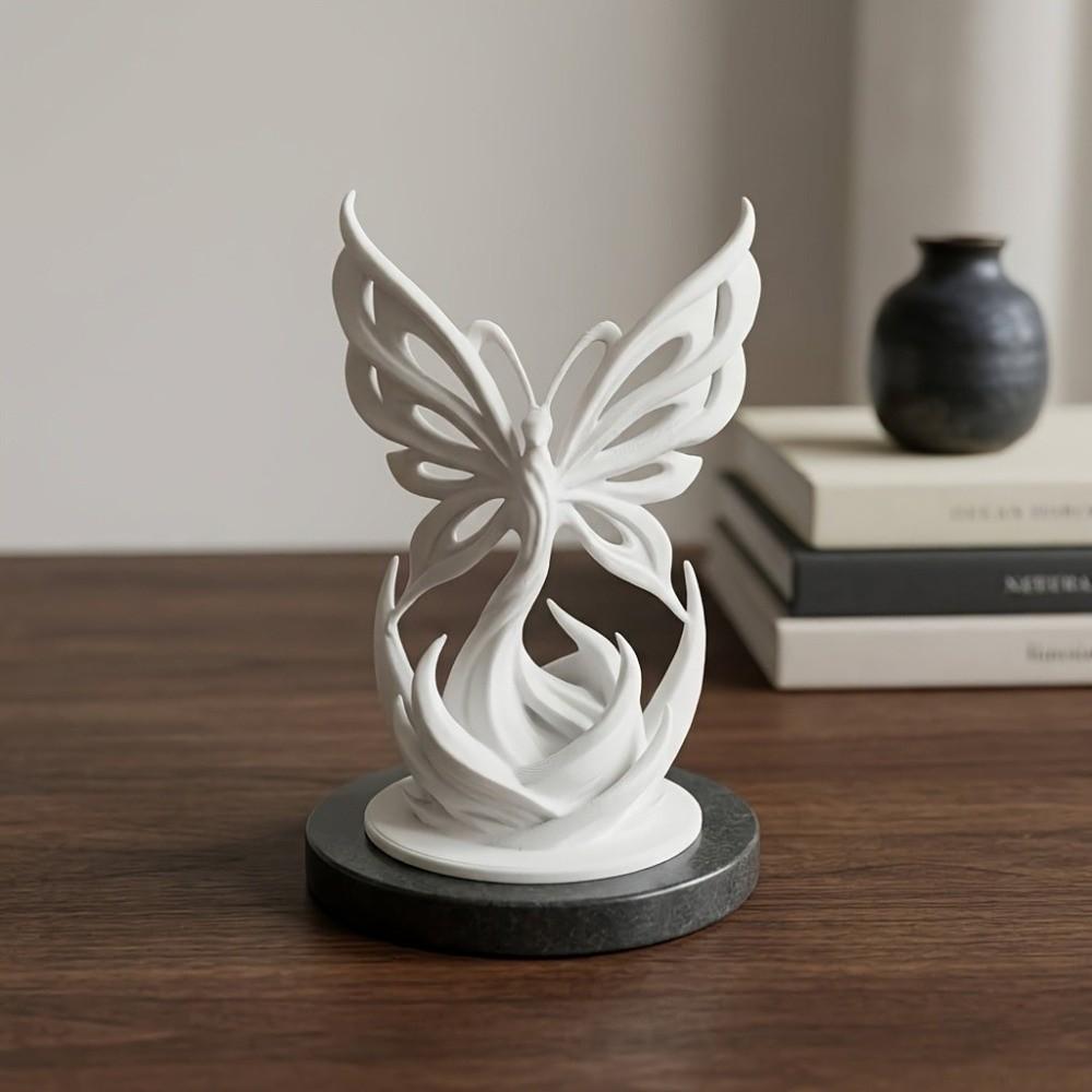 Minimalist Twist Butterfly Statue 3D Printed Desktop Art Ornament Butterfly Sculpture Home