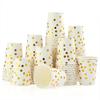 100pcs Set 9 Oz Gold Dot Stamped Paper Cups Set of 100pcs Paper Cup Golden Polka Dot Disposable Cups Disposable