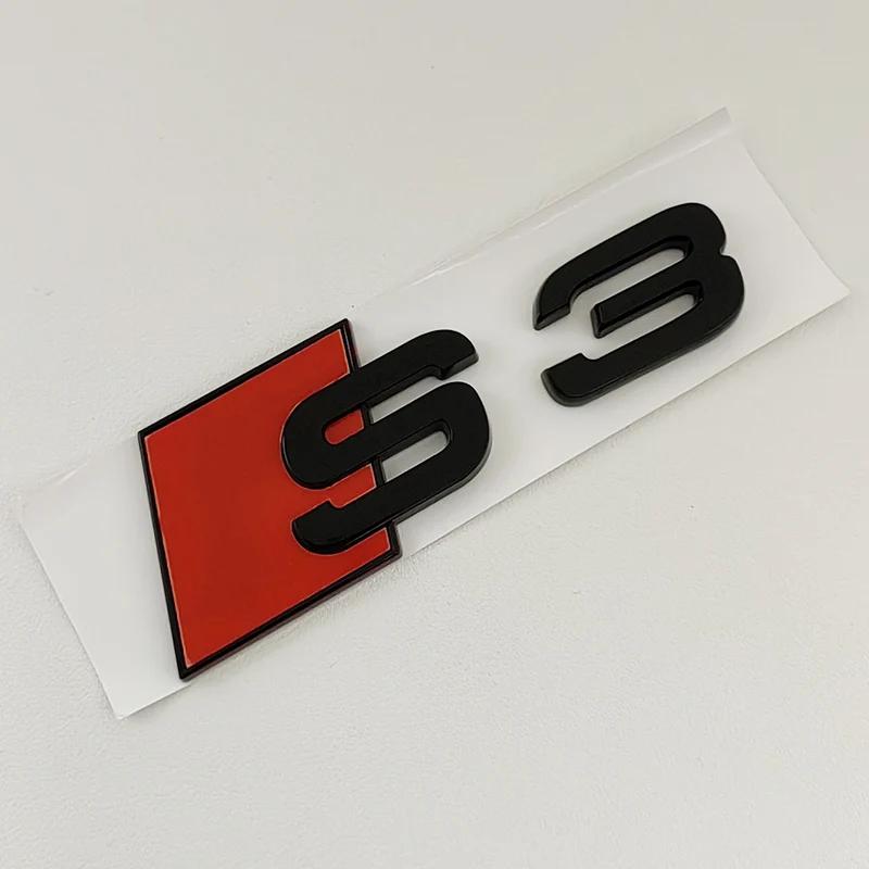 2026 3D ABS Chrome Black Emblem Car Trunk Badge Sticker For Audi 8Y 8P 8V B6 B8 B9 8T C4 C6 C7 C8 S3 S4 S5 S6 S7 S8 Accessories