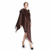 Women's Cashmere Wool Over Size Scarf With Rabbit Fur Ball Collar Winter Rabbit Fur Infinity Scarves Neck Fur Collar Hand Knit