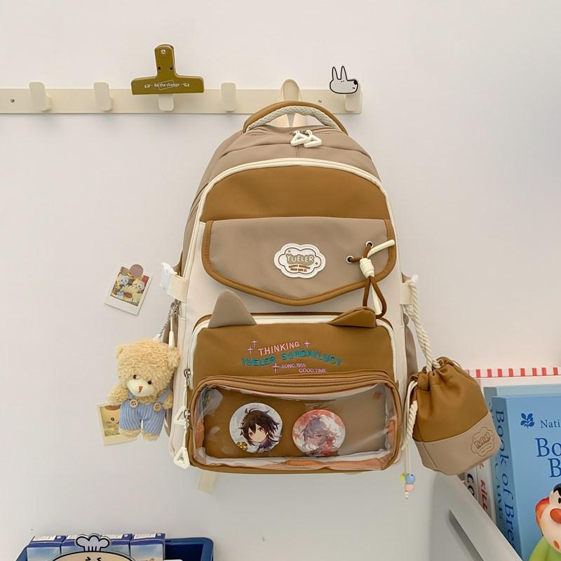 Transparent Pain Bag New Year's New Large Capacity Backpack Cute Fresh Junior and Senior High School School Bag Women's Backpack