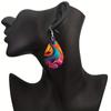 New New Year's Vintage Bohemian Exaggerated Creative Popular Color Pattern Water Drop Earrings Earrings Double Sided