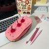 Cute Pink Large-Capacity Pencil Case with Compartments, Portable Stationery Bag for Girls School Travel Use