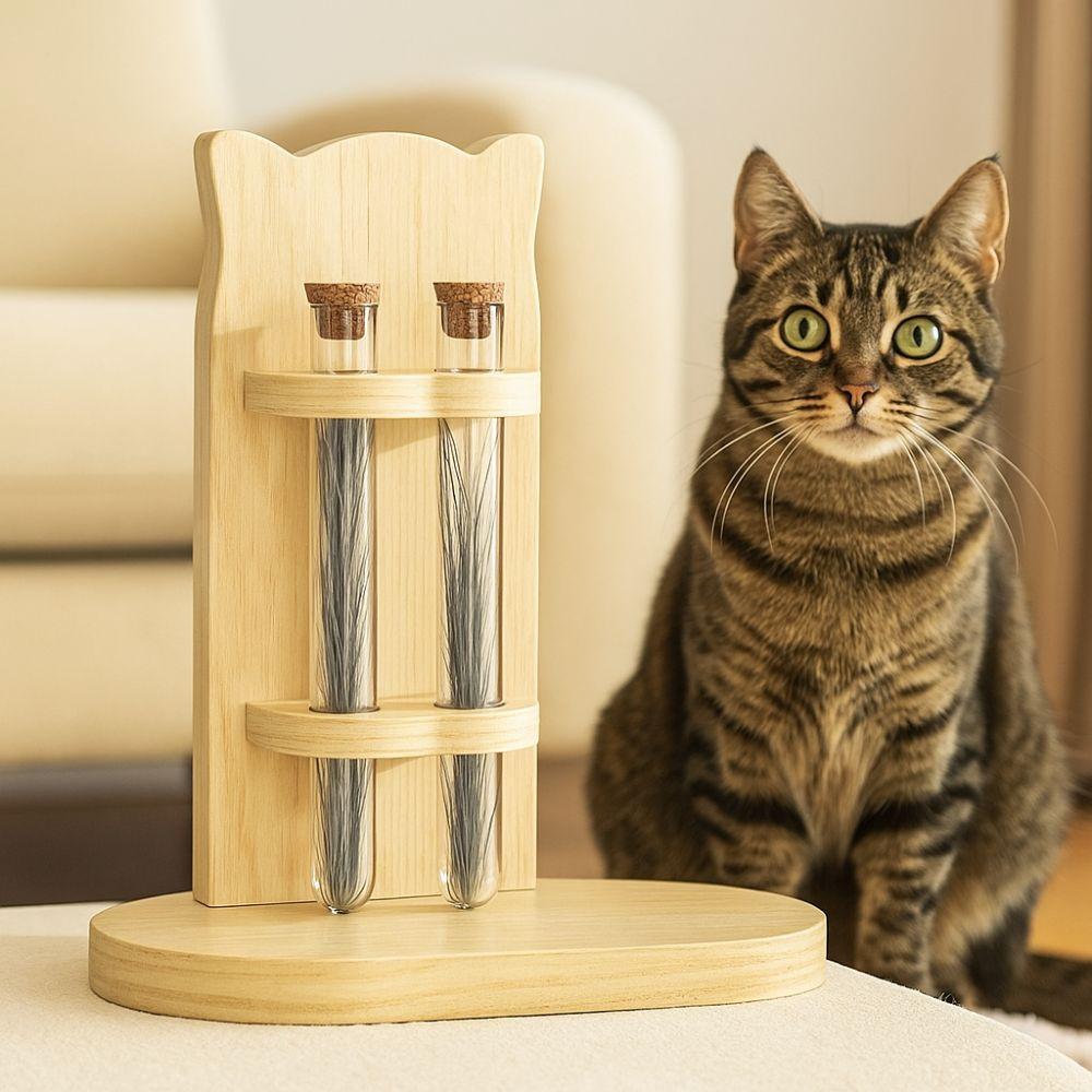 

Wooden Cat Hair Storage Box Durable Pet Memorial Ornament Cat Hair Jar For Pets Cats Dogs Single Tube