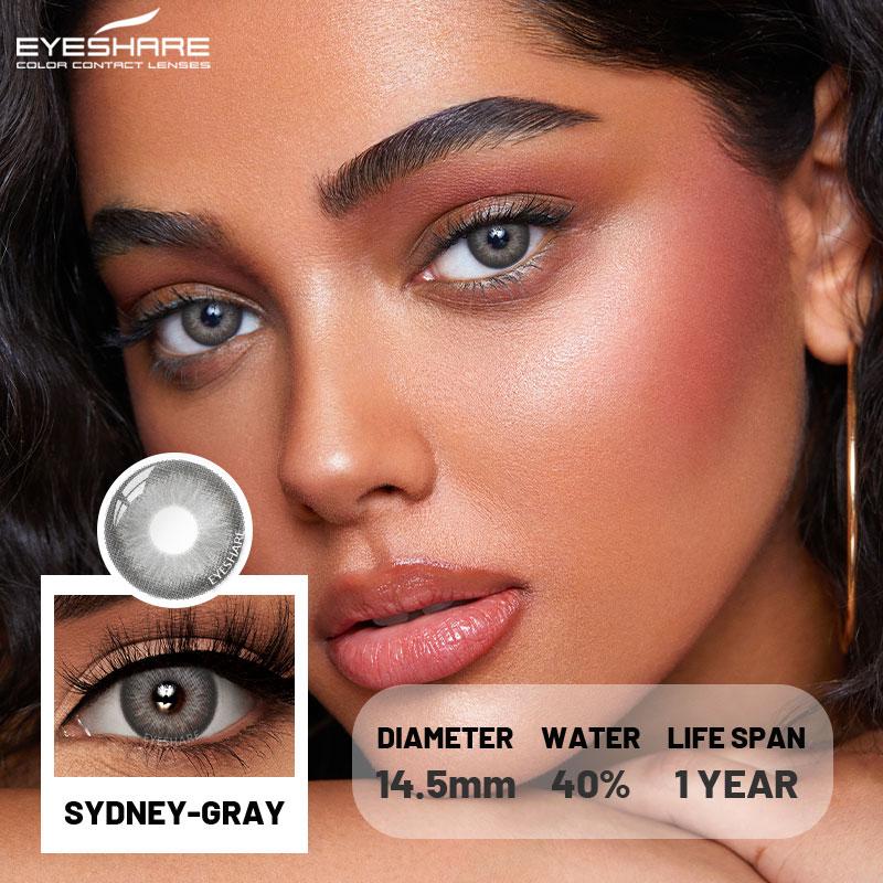 Eyeshare 1pair Blue Color Contact Lenses for Eyes Blue Colorcon Lenses Cosmetics Green Colored Lenses Cosmetic Eye Lens Yearly Use