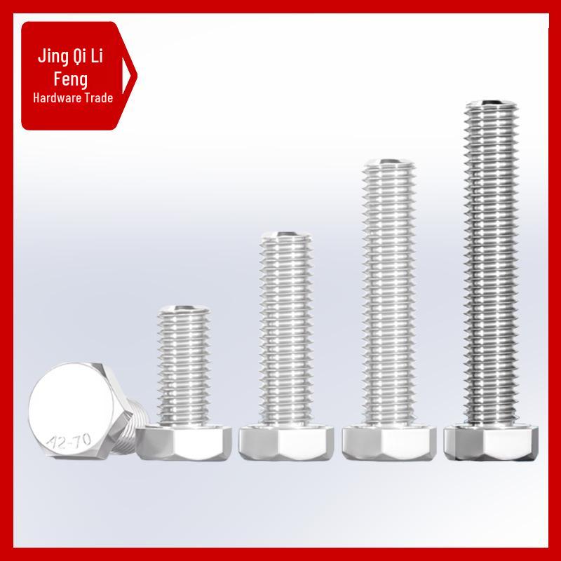 201 Stainless Steel Hex Head Full Thread Bolt: Wear & Corrosion Resistant, M4-M14 for Aerospace Machinery