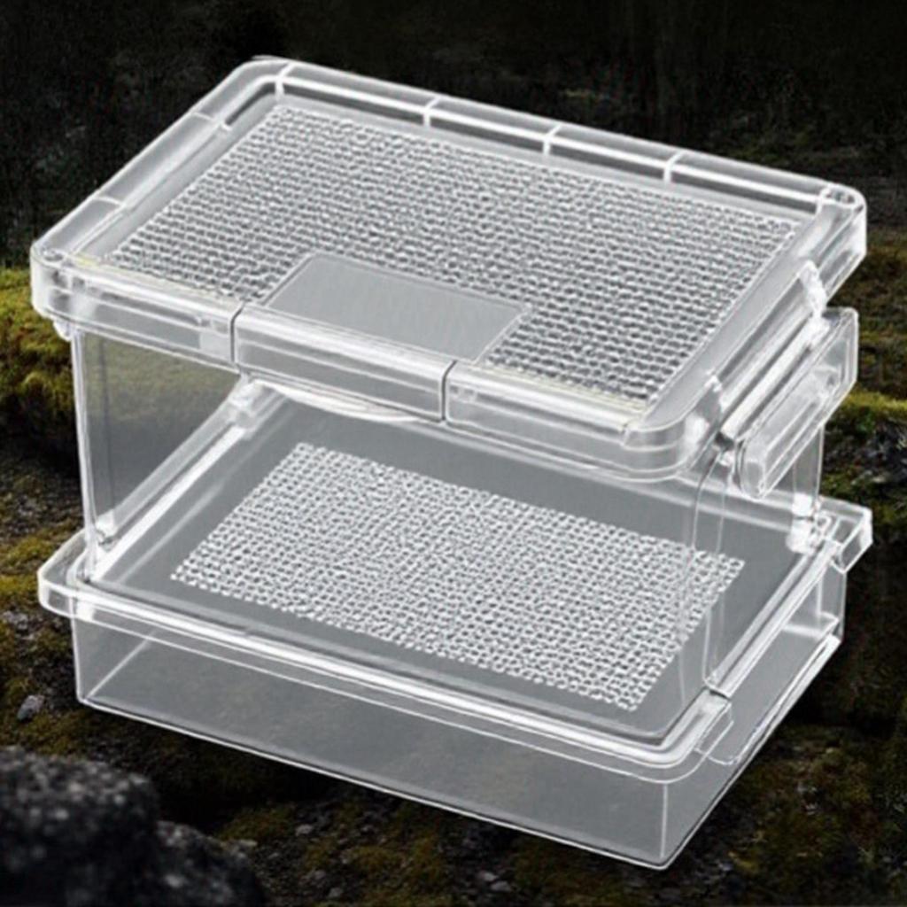 Reptile Feeding Box Cage Sturdy Easy to Clean Ventilation Feeder for Raising Mealworms