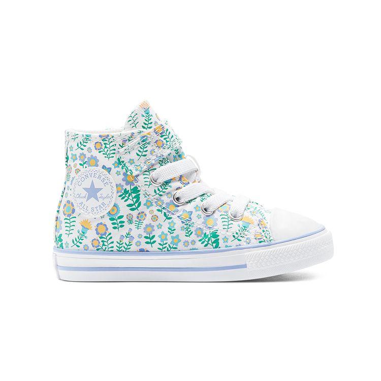 Converse Chuck Taylor All Star High Top Baby Walker Shoes Mint Green Floral Baby Shoes 770502C