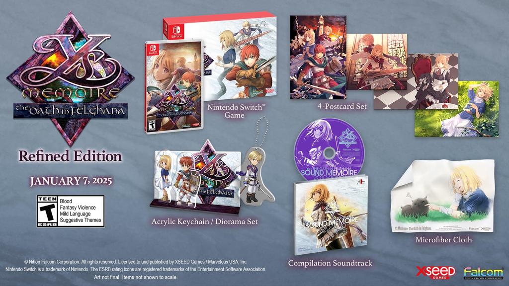 Ys Memoire The Oath of Felghana – D1 Refined Edition (Nintendo Switch, North America, Model 82513)