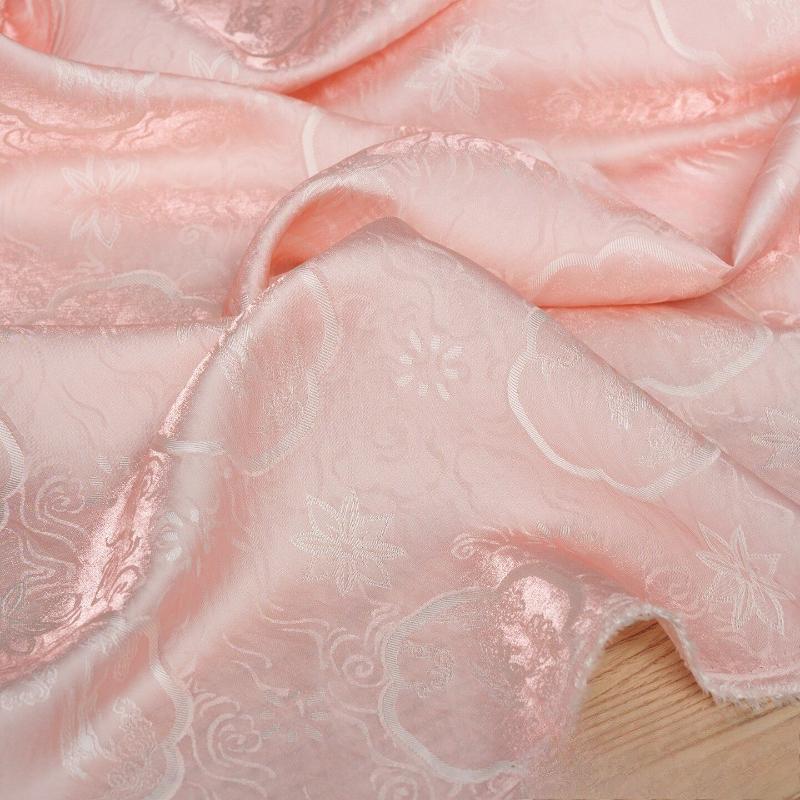 Dual-Color Embroidery Jacquard Silk Fabric for DIY Sewing Horse Glossy Shirt Cheongsam Hanfu Vest Pants Smooth Opaque Cloth