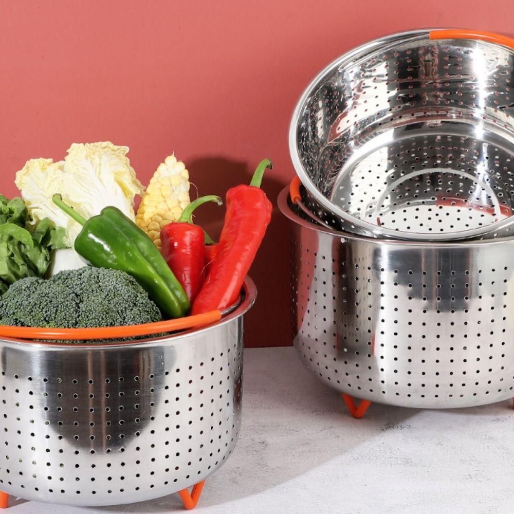 Handle Pot Accessories Steamer Basket Fruit Cleaning Basket Rice Cooker Steamer Food Steamer