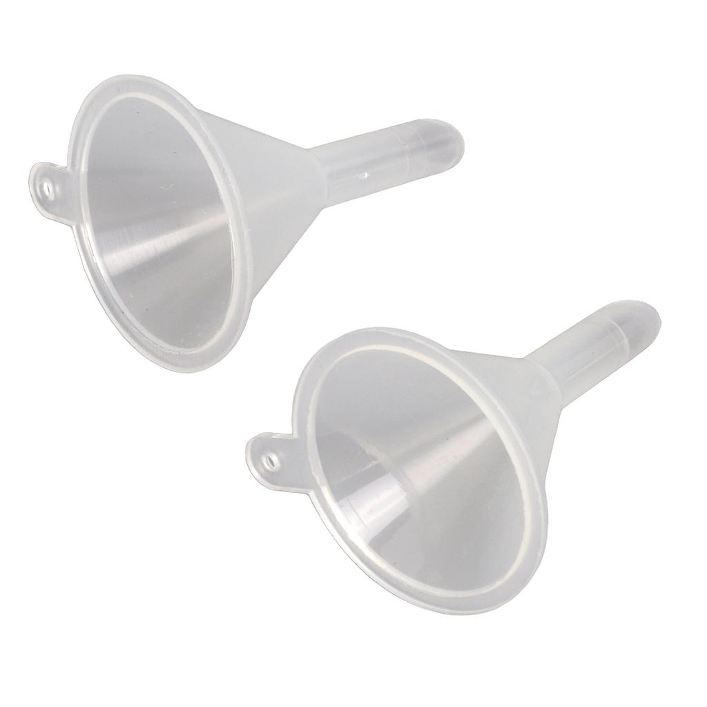 2pcs Plastic Mini Funnel Transparent Portable Multi Purpose for Perfumes Liquid Powder Essential Oils