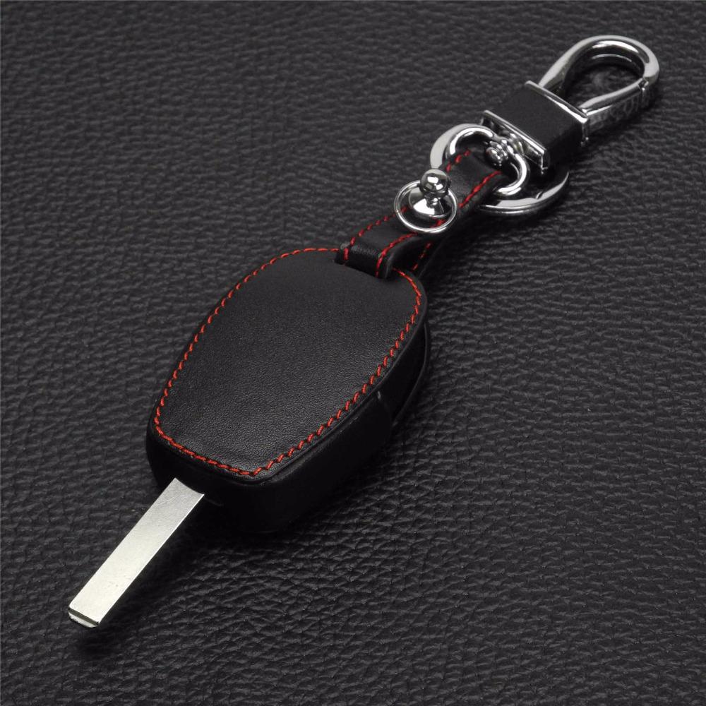 jingyuqin Remote 2 Buttons Leather Car Key Bag Holder Case Cover For Renault Clio Dacia Logan Sandero Megane Modus Espace Kangoo