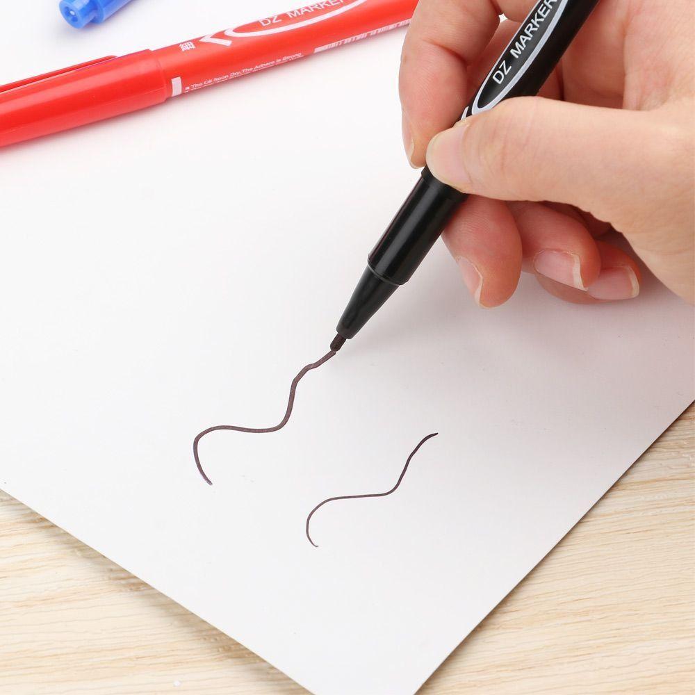 10Pcs Oily Waterproof Permanent Marker Black Ink Oil Marker Pen New Drawing Pens  Office Supplies