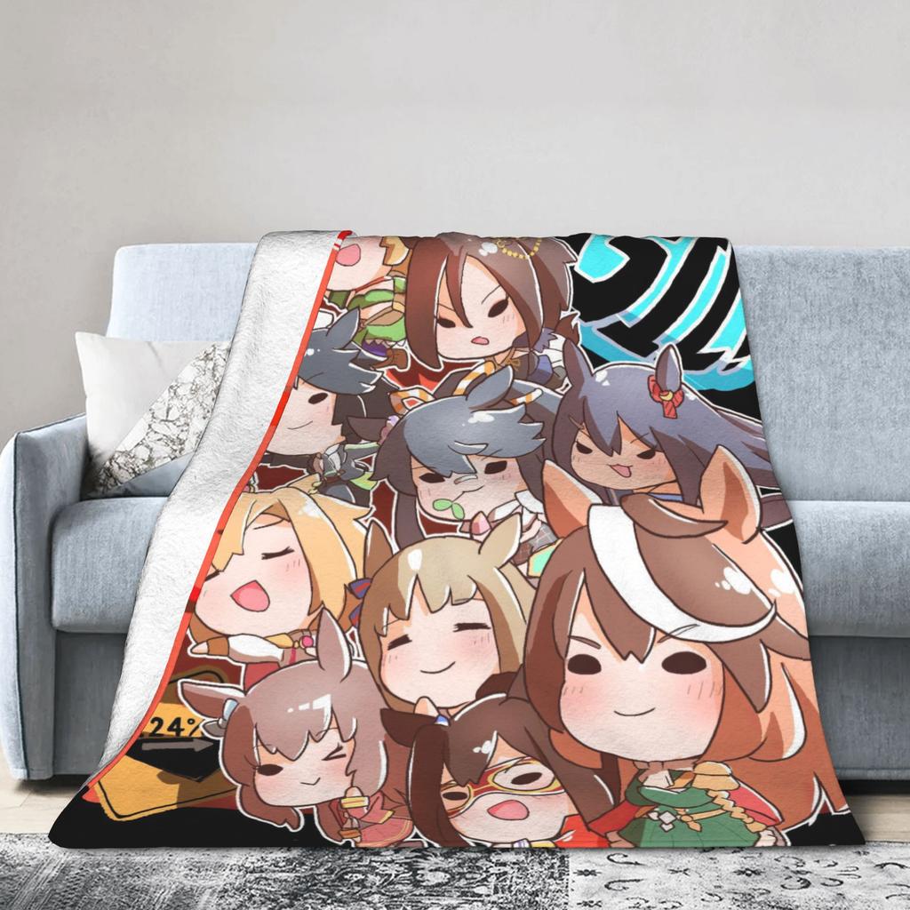 Anime Uma Musume Pretty Derby Blanket Fleece Winter Multifunction Lightweight Throw Blankets for Bedding Couch Bedspreads