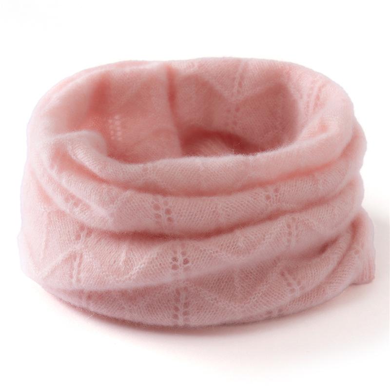 Unisex 100% Pure Cashmere Knit Neck Warmer - Fashionable Solid Color, Hollow Design