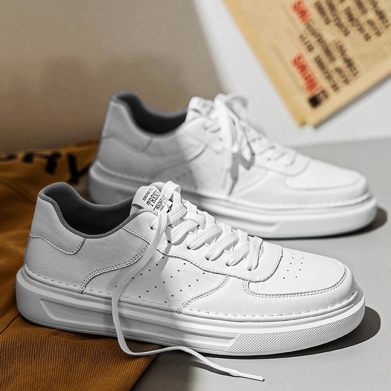 

Trendy brand men s shoes summer new breathable mesh splicing popular board shoes men s casual Korean version of versatile sports white shoes 39