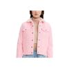 Kurtka damska Levis FW22 ciepła z imitacji kożucha w jednolitym kolorze różowa 36136-0057