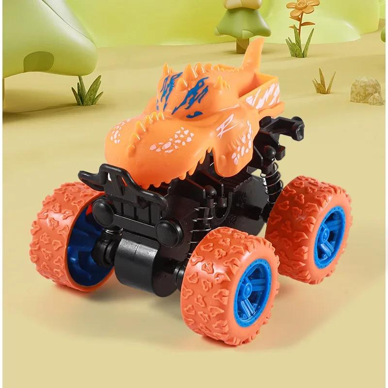 Monster Trucks Pull Back Vehicles Cars 360° Rotation 4 Wheels Drive Durable Friction Powered Push and Go Toys Truck Playset