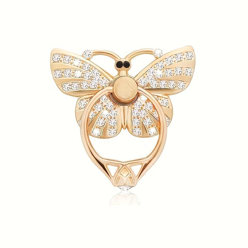 Glitter Butterfly Cell Phone Ring Holder Stands Butterfly Phone Ring Holders with Knob Loop 360° Rotation Kickstands