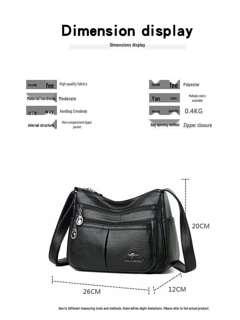 Women's 2025 Versatile PU Crossbody Bag: Fashionable, Multi-Pocket Shoulder Bag for Middle-Aged & Elderly Ladies