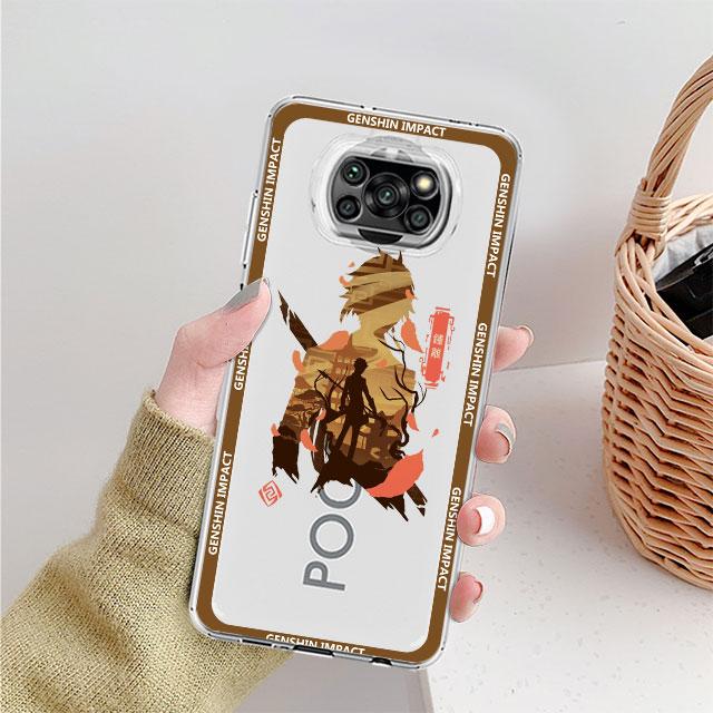 Husă Transparentă Genshin Impact Jujutsu Kaisen Pentru Xiaomi Mi Poco X3 NFC M3 Pro F3 F1 11 Lite 12 Redmi Note 10 9S 8 7 9 Husă Telefon