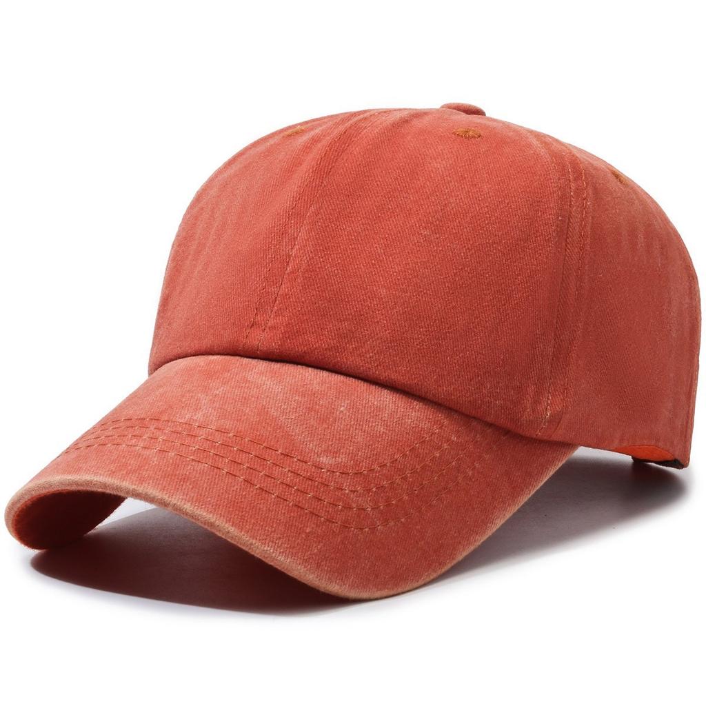 Processed Pure Color Washed Baseball Cap for Men and Women, Same Style Fashioneasiest for Match Small Single Processing Large Head Circumference