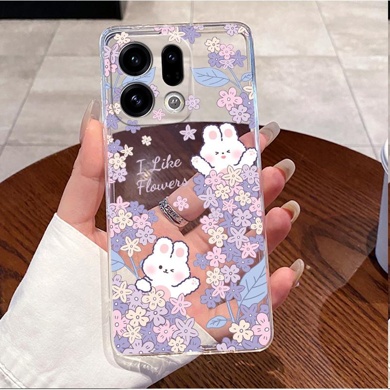 Case For OPPO Find X9 Pro 5G Clear Luxury Cute Love Rabbit Funny Slim Soft TPU Silicone Cover For OPPO FindX9 X9Pro Phone Case