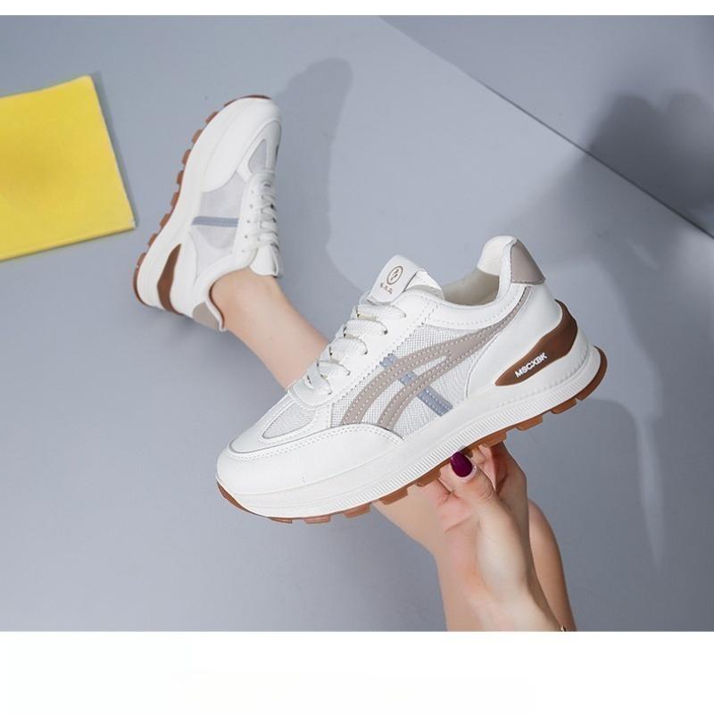 Chaussures Plates Décontractées à Lacets en Maille à Bout Rond pour Printemps et Automne, Nouveauté Tendance, Confortables et Respirantes, Chaussures de Sport pour Femmes