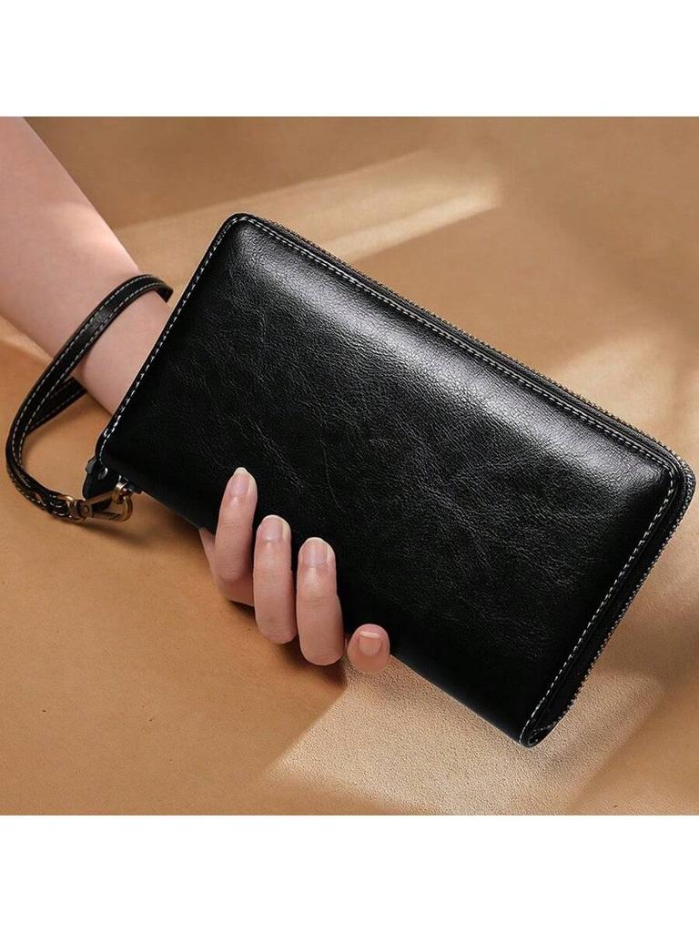 RFID Blocking Fashion Women Wallet Leather Long Zipper Clutch Purse Large Capacity Credit Card Holder Wallet